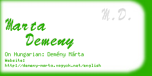 marta demeny business card