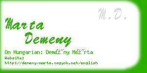 marta demeny business card